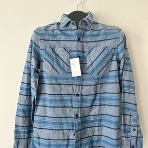 Blue Striped Button-Up Shirt